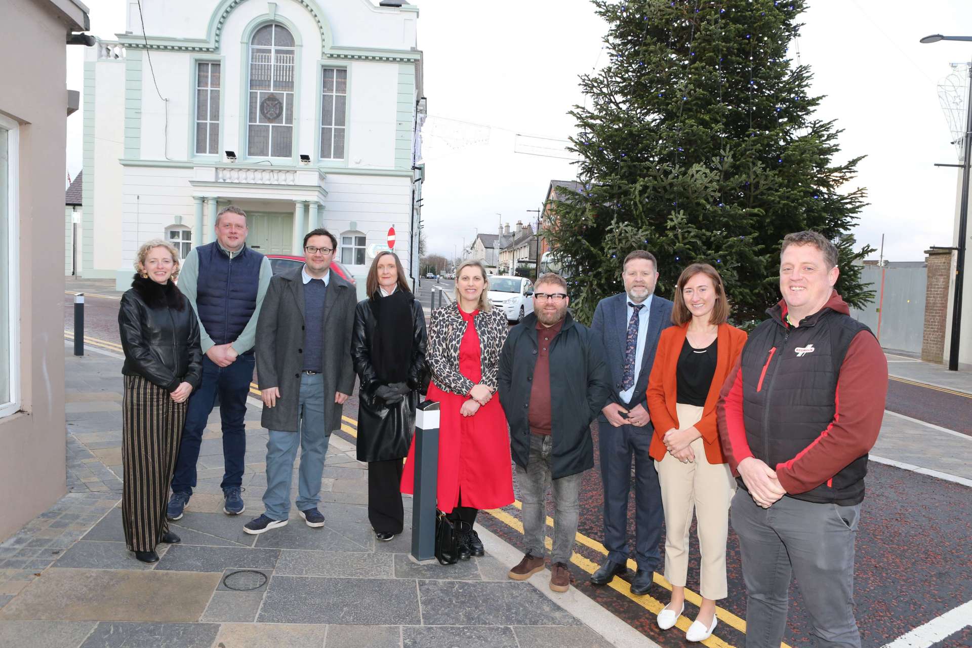 CivCo pictured with members of Causeway Coast and Glens Borough Council at launch of Ballymoney Town Centre Public Realm Environmental Improvement Scheme
