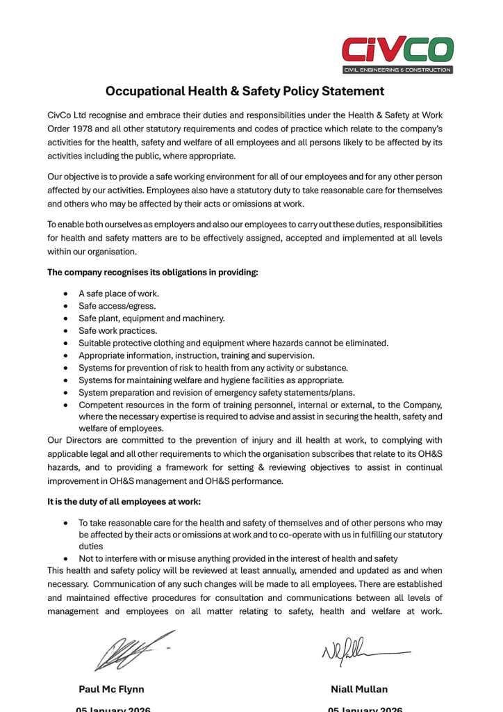 Civco Occupational Health And Safety Policy 2025